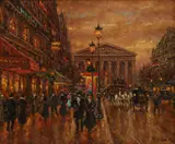 André Boyer, An evening view of the Église de la Madeleine, Paris, oil on canvas