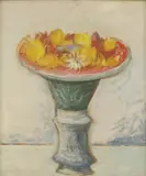Ottone Rosai, Still life of potpourri in a jardinière, oil on board