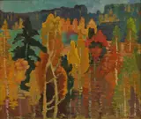 Viktor Templin, Autumn Forest, oil on board