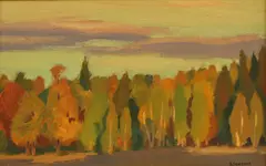 Viktor Templin, Autumn Forest, oil on board