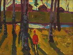 Yuri Matushevski, Violet Sunset, oil on paper
