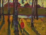 Yuri Matushevski, Violet Sunset, oil on paper