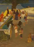 Grigori Agasyan, Watercarriers by the Spring, oil on canvas