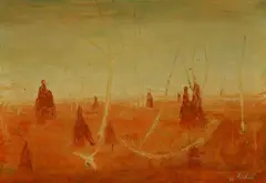 Keith Michell, Australian Anthills, oil on canvas