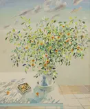 Keith Michell, Still life of an orange tree, Majorca, oil on canvas board