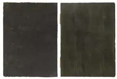 Zebedee Jones, Untitled (green), 1998 and Untitled, 2003, oil on linen laid on board