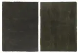 Zebedee Jones, Untitled (green), 1998 and Untitled, 2003, oil on linen laid on board