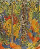 Damian Elwes, Study for 'Forest of Statues, watercolour and gouache