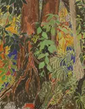 Damian Elwes, Study for 'Forest of Statues, gouache