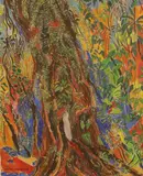 Damian Elwes, Study for 'Forest of Statues, pencil and gouache