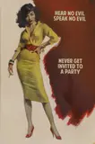 The Connor Brothers, Hear No Evil, Speak No Evil, Never Get Invited to a Party, hand-painted vintage paperback with silkscreen