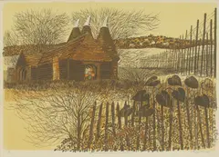 Robert Tavener, Old Barn and Farm near Tenterden, Kent' and 'Oasthouse and Hop Gardens near Goudhurst, Kent, both signed 'Robert Tavener' in pencil l.r.