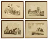 Richard Walker, A group of four paintings of Kent churches, watercolour