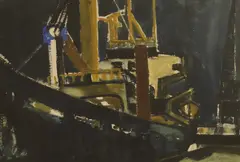Arthur Freeman, Dover Docks, watercolour over pencil