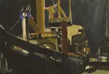 Arthur Freeman, Dover Docks, watercolour over pencil