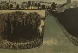 Graham Clarke, Behind Shoreham' and 'Farm at Badger Mount, both signed 'Graham Clarke' in pencil l.r.