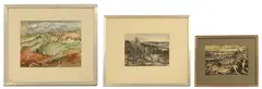Edie Lamont, Three paintings of Kent, mixed media on paper