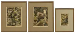 Edie Lamont, A group of three paintings of Kent, mixed media on paper