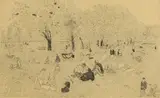 Anthony Gross, Le Square’, Eelbrook Common, Fulham, etching