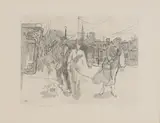 Anthony Gross, Pedestrians with Dog', 1980 (Herdman 8013)