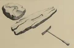 A group of four untitled drawings by Keir Smith, pen and ink, sold Mar 2026