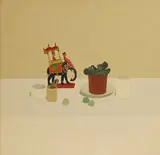 Christine Parsons, And the Elephant Just Walked Through, oil on canvas