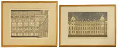 Sussex Place' and 'Norwich Cloister by Valerie Thornton, the latter signed 'Valerie Thornton' in pencil l.r., sold Mar 2026