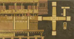Donald Plenderleith, Japanese Forms, linocut in colours