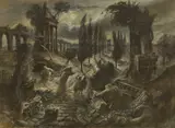 Alan Sorrell, Via Appia, watercolour and gouache