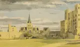 John Doyle, Rochester Castle and Cathedral, watercolour and gouache over pencil