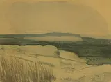 Jan... Cooper, Rushy Flats, etching in colours with washes