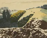June Berry, The Last of the Snow, etching and aquatint in colours