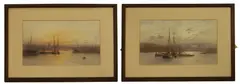 Frederick Edward Joseph Goff, Off the Tower' and 'London Bridge, watercolour heightened with white