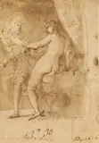 Giovanni Baglione, Joseph and Potiphar’s Wife, pen and brown ink and wash