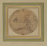 known as 'Gravelot' Hubert-François Bourguignon, Dido on her funeral pyre, graphite over red chalk