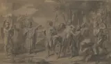 François-Alexandre Verdier, The Triumph of Bacchus, black and white chalk and washes