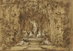Neptune's grotto by Giuseppe Bossi, pen and brown ink and wash, sold May 2026