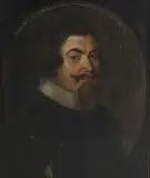 Meister HL, Portrait of Gustavus Adolphus Meller of Erdingen and Wildenstein, aged 36, bust-length, wearing a ruff and a grey coat, oil on panel