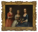 Enoch Seeman, Portrait of the Misses Catherine, Fanny and Lucy Danvers, in a carved giltwood frame