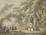 A pagan ritual by Johann Heinrich Müntz, watercolour, sold May 2026