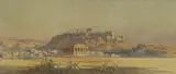 Angelos Giallinas, View of the Temple of Hephaestus and the Acropolis, Athens, watercolour