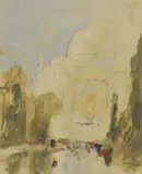 Hercules Brabazon Brabazon, The Taj Mahal, Agra, watercolour over pencil heightened with white