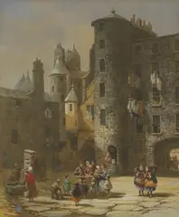 Louise Rayner, The toy seller, watercolour heightened with white