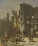 Louise Rayner, The toy seller, watercolour heightened with white
