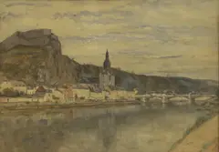 Monogrammist A. A. P., A view of Dinant, Belgium, watercolour