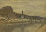 Monogrammist A. A. P., A view of Dinant, Belgium, watercolour