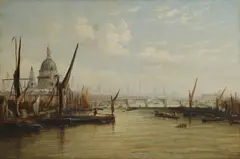 A view of the Thames and St Paul's Cathedral by Francis Moltino, oil on canvas, sold May 2026