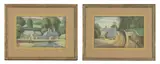 Charles Toplis, A Waterside Homestead'; 'On the Railroad from Dartmouth to Plymouth, watercolour