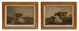 E. Hanson, Landscapes with cattle, oil on canvas and oil on panel