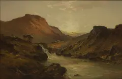A Mountain Torrent in Aberdeenshire by Alfred de Breanski Snr, oil on canvas, sold May 2026